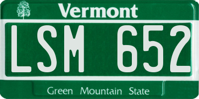 VT license plate LSM652