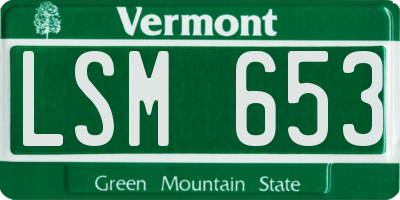 VT license plate LSM653