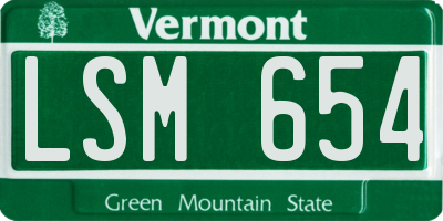 VT license plate LSM654