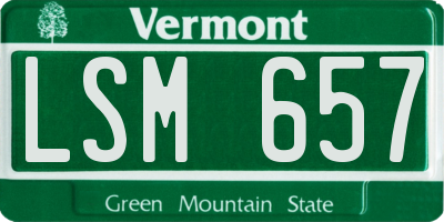 VT license plate LSM657