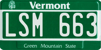 VT license plate LSM663