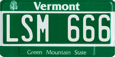 VT license plate LSM666