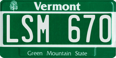 VT license plate LSM670