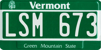 VT license plate LSM673
