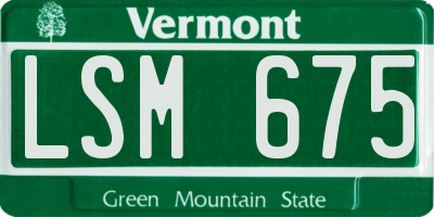 VT license plate LSM675