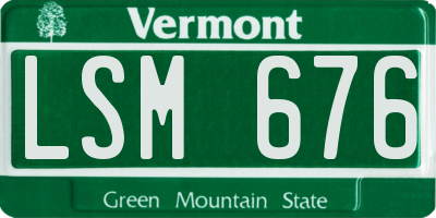 VT license plate LSM676