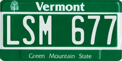 VT license plate LSM677