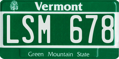 VT license plate LSM678