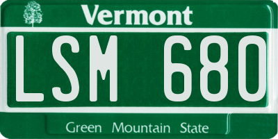 VT license plate LSM680
