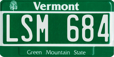 VT license plate LSM684