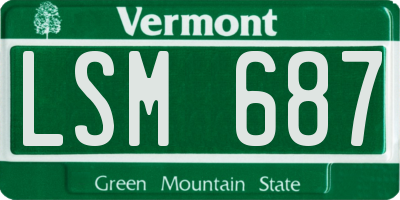 VT license plate LSM687