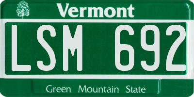 VT license plate LSM692