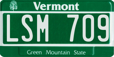 VT license plate LSM709