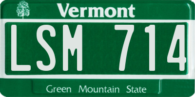 VT license plate LSM714