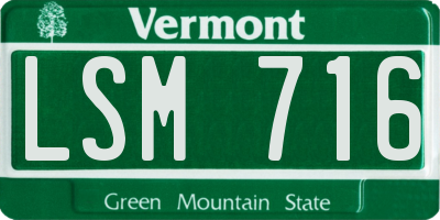 VT license plate LSM716