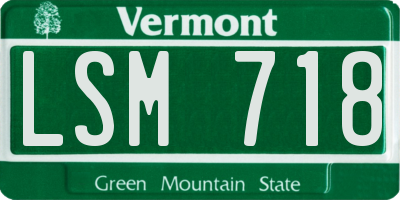 VT license plate LSM718
