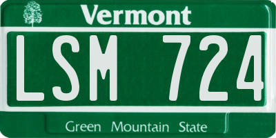 VT license plate LSM724