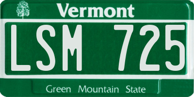 VT license plate LSM725