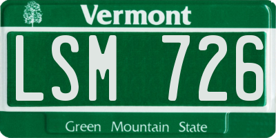VT license plate LSM726