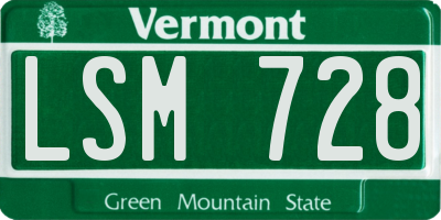 VT license plate LSM728