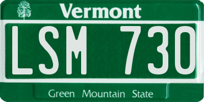 VT license plate LSM730