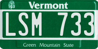 VT license plate LSM733