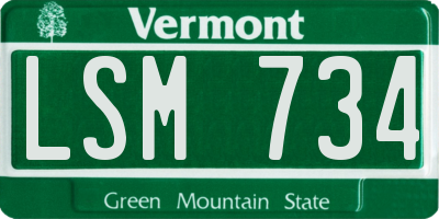 VT license plate LSM734