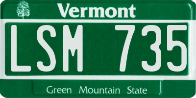 VT license plate LSM735