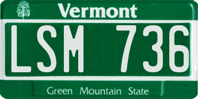 VT license plate LSM736