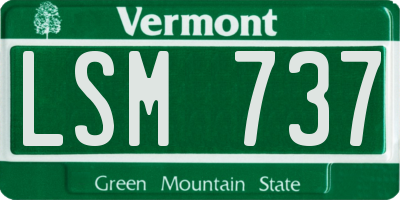 VT license plate LSM737
