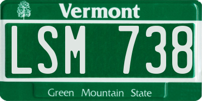 VT license plate LSM738