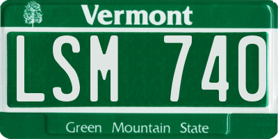 VT license plate LSM740
