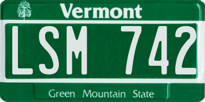 VT license plate LSM742