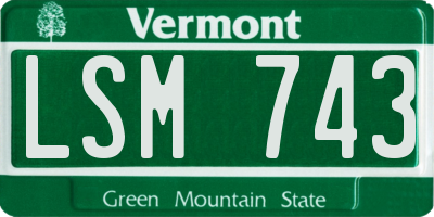 VT license plate LSM743