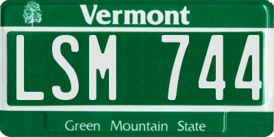 VT license plate LSM744