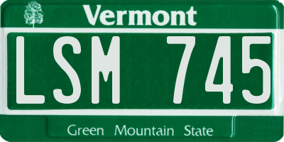 VT license plate LSM745