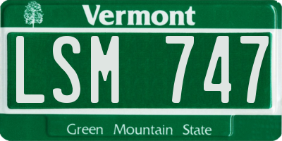 VT license plate LSM747