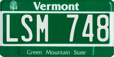 VT license plate LSM748
