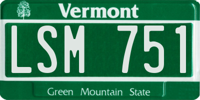 VT license plate LSM751