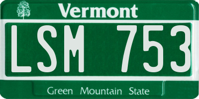 VT license plate LSM753