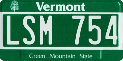 VT license plate LSM754