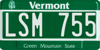 VT license plate LSM755
