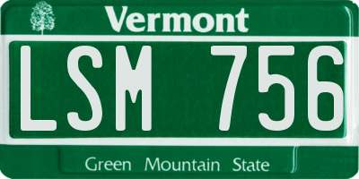 VT license plate LSM756
