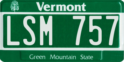 VT license plate LSM757