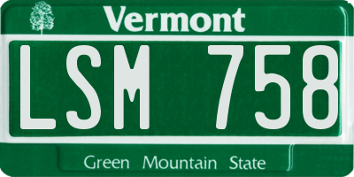VT license plate LSM758