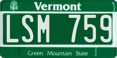 VT license plate LSM759