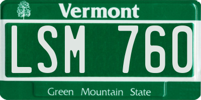 VT license plate LSM760