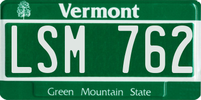 VT license plate LSM762