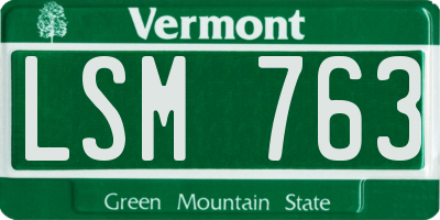 VT license plate LSM763