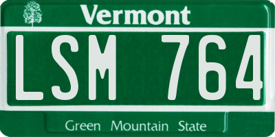 VT license plate LSM764